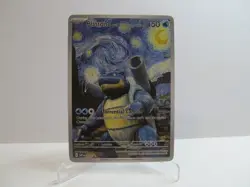 Pokemon Blastoise Starry Night Van Gogh Beautiful Moon ACG Star Fan Art NM X923 - Image 1