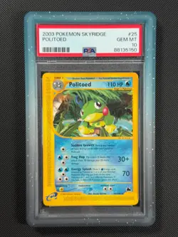 PSA 10 Politoed 25/144 NON HOLO Pokemon Card WOTC Skyridge Non Holo GEM MINT - Image 1