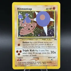 Hitmontop - 3/75 - Pokemon Neo Discovery Unlimited Holo Rare Card WOTC LP - Image 1