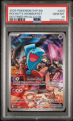 Team Rocket's Wobbuffet 203 Pokemon: Scarlet & Violet Promo Cards PSA 10 - Image 1