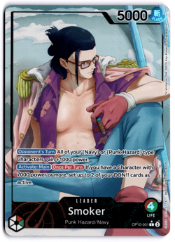 Smoker OP10-001 Alternate Alt Art Leader Parallel One Piece Card Game TCG NM Eng - Image 1