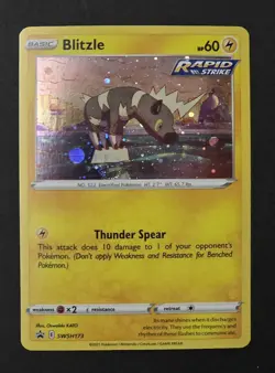 POKEMON BLITZLE #SWSH173 PROMO BLACK STAR HOLOFOIL Excellent Card 2021 Free Ship - Image 1