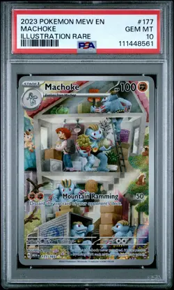 2023 POKEMON MEW EN-151 ILLUSTRATION RARE #177 MACHOKE PSA 10 - Image 1
