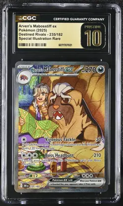 Pokemon Destined Rivals Arven's Mabosstiff ex - 235/182 Graded CGC PRISTINE 10 - Image 1