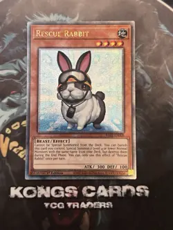 RA02-EN008 "Rescue Rabbit" Quarter Century Secret Rare YuGiOh! NEW - Image 1