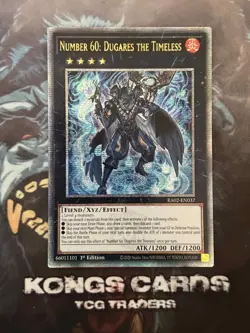 RA02-EN037 "Number 60: Dugares the Timeless" Quarter Century Secret Rare YuGiOh - Image 1