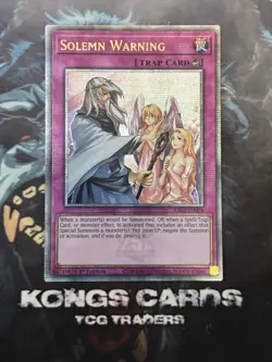 RA02-EN078 "Solemn Warning" Quarter Century Secret Rare YuGiOh! NEW - Image 1