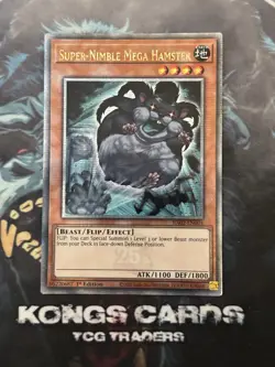 RA02-EN004 "Super-Nimble Mega Hamster" Quarter Century Secret Rare YuGiOh! NEW - Image 1