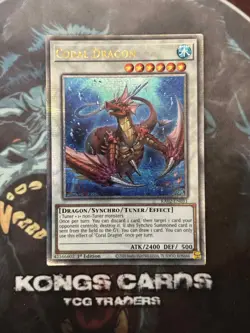 RA02-EN031 "Coral Dragon" Quarter Century Secret Rare YuGiOh! NEW - Image 1