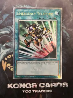 RA02-EN053 "Emergency Teleport" Quarter Century Secret Rare YuGiOh! NEW - Image 1