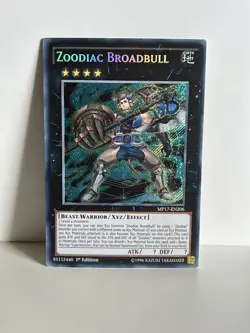 Yugioh Zoodiac Broadbull MP17-EN206 Secret Rare 1st Edition NM - Image 1