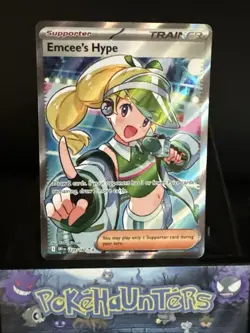 Pokemon Card Emcees Hype 220/182 Destined Rivals Full Art Holo Rare Trainer NM - Image 1