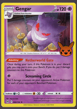 Gengar 066/196 Trick or Trade Holo Booster Bundle 2023 Pokemon TCG Card NM - Image 1
