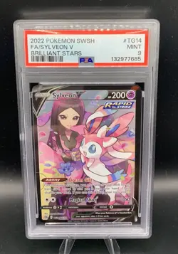 PSA 9 MINT Sylveon V TG14/TG30 Pokemon Sword & Shield Brilliant Stars 2022 - Image 1