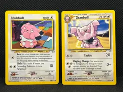 Pokemon Tcg Snubbull 74/111 & Granbull 37/111 Neo Genesis Unlimited Non Holo - Image 1