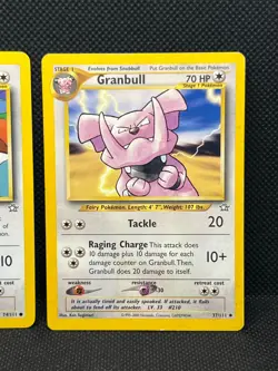 Pokemon Tcg Snubbull 74/111 & Granbull 37/111 Neo Genesis Unlimited Non Holo - Image 3