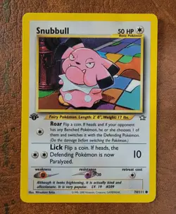 Snubbull #74/111 Neo Genesis 1st Edition Pokemon TCG - Image 1