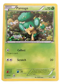 Pansage #2 - McDonald’s 2012 Holo - Lightly Played Pokemon TCG - Image 1