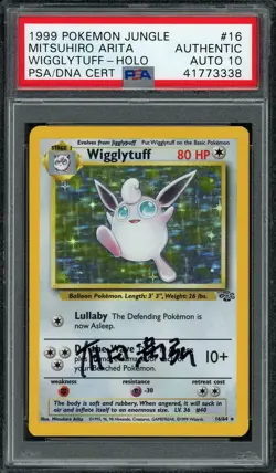Pokemon Mitsuhiro Arita Signed Jungle Wigglytuff Holo Rare PSA DNA AUTO 10 - Image 1