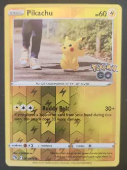 Pikachu 027/078 Pokemon GO Reverse Holo Pokemon 2022 NM - Image 1