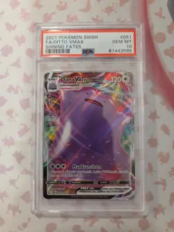2021 POKEMON SWSH SHINING FATES FULL ART DITTO VMAX #051 PSA 10 GEM MINT - Image 1