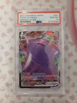 2021 POKEMON SWSH SHINING FATES FULL ART DITTO VMAX #051 PSA 10 GEM MINT - Image 3