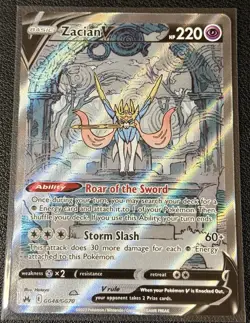 Pokemon TCG Zacian V Crown Zenith: Galarian Gallery GG48/GG70 Holo Ultra Rare - Image 1