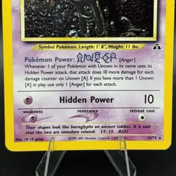 Pokemon TCG - Unown 14/75 Holo Rare - Vintage Neo Discovery - NM ?? - Image 3