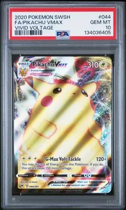 2020 Pokemon Vivid Voltage FA Pikachu Vmax PSA 10 #044 - Image 1