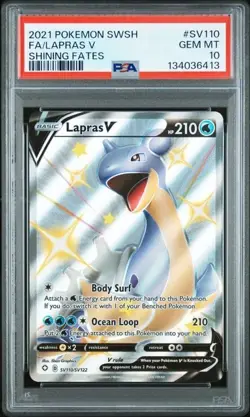 2021 Pokemon Sword&Shield Shining Fates Lapras V #SV110 Fa Shining Fates PSA 10 - Image 1