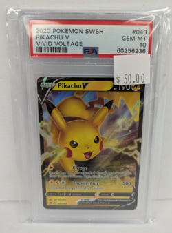 2020 Pokemon SWSH #043 Pikachu V Vivid Voltage PSA 10 - Image 3