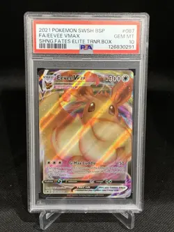 2021 POKEMON SWSH BLACK STAR PROMO #087 FULL ART/EEVEE VMAX PSA 10 - Image 1