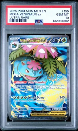 2025 Pokemon MEG EN-Mega Evolutions #155 MEGA VENUSAUR EX UR PSA 10 - 132981302 - Image 1