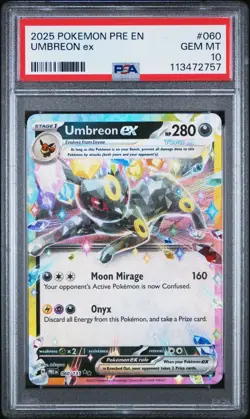 2025 POKEMON PRE EN-PRISMATIC EVOLUTIONS #060 UMBREON EX PSA 10 - Image 1