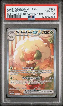 Whimsicott ex 165/086 White Flare PSA 10 Special Illustration Rare Pokemon - Image 1