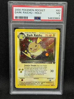 2000 POKEMON ROCKET #83 DARK RAICHU HOLO NM PSA 7 - Image 1