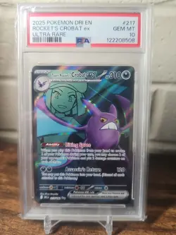 Pokemon TCG Team Rockets Crobat EX 217/182 Destined Rivals Full Art Psa 10 - Image 1