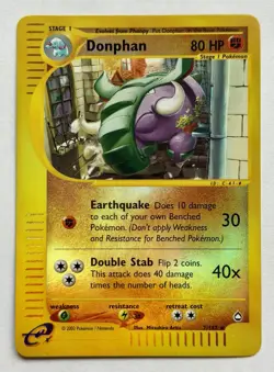 Donphan - Aquapolis 7/147 2002 - E Reader - Pokemon TCG - WOTC - Reverse Holo - Image 1