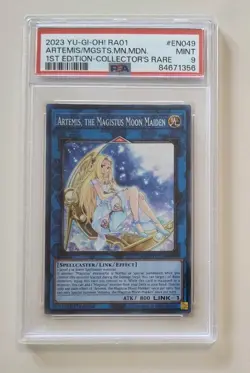 Yu-Gi-Oh! Artemis, the Magistus Moon Maiden 1st Edition Rare RA01-EN049 PSA 9 - Image 1