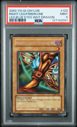Yu-Gi-Oh! Right Leg of the Forbidden One Leg Blue Eyes Wht Dragon 120 PSA Mint 9 - Image 1