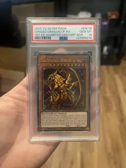 2025 YU-GI-OH! RA04-QUARTER CENTURY STAMPEDE THE WINGED DRAGON OF RA PSA 10 - Image 1