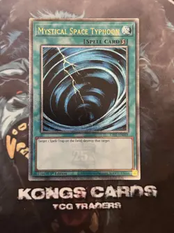 RA02-EN048 "Mystical Space Typhoon" Quarter Century Secret Rare YuGiOh! NEW - Image 1