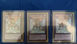 Yugioh Cyber End Dragon + Cyberdark End Dragon x 3 Misprint Set - Image 1