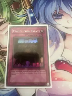 ROYAL DECREE GERMAN SUPER RARE DB2-EN106 DE106 LIGHT PLAY YUGIOH - Image 1