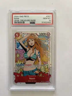 One Piece Card Game CCG TCG Nami ST01-007 OP06 TR Treasure Rare PSA 10 - Image 1