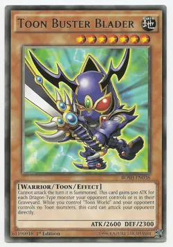 Toon Buster Blader BOSH-EN038 Rare Yu-Gi-Oh Card 1st Edition New - Image 1