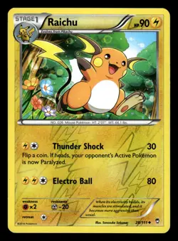 Raichu 28/111 Reverse Holo Furious Fists Pokemon Card - Image 1