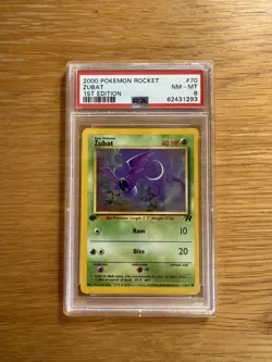 Zubat PSA 8 1st Edition 70/82 Team Rocket Pokemon Card Graded - Image 1