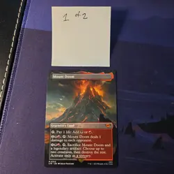 MTG 1x Mount Doom x1 LTR 343 Extended Art NM (2 available) Borderless - Image 2