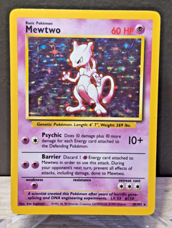 Mewtwo 10/102 Base Set Unlimited Holo Rare Pokemon TCG 1999 - Image 2